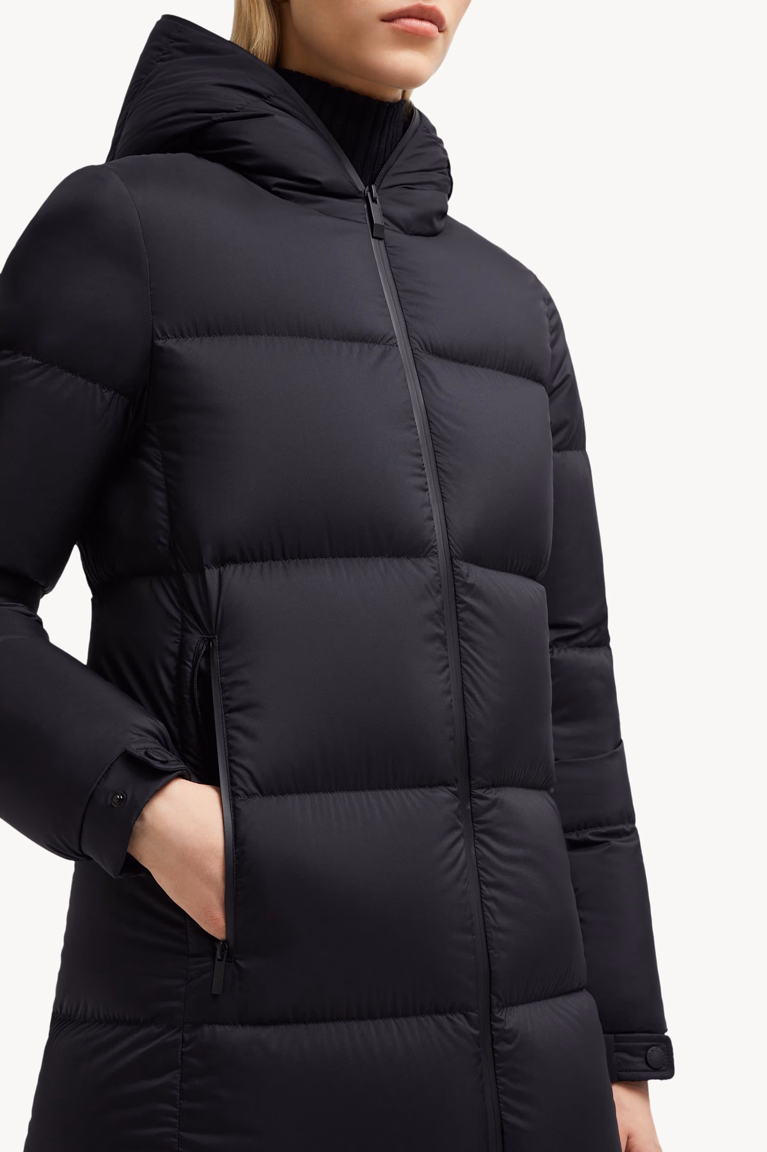 Arredoun Hooded Long Down Jacket Women Black Moncler 6